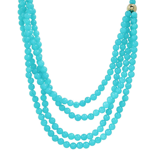 Nugget Halskette mit Paraiba Quarz und goldfarbenem Hämatit