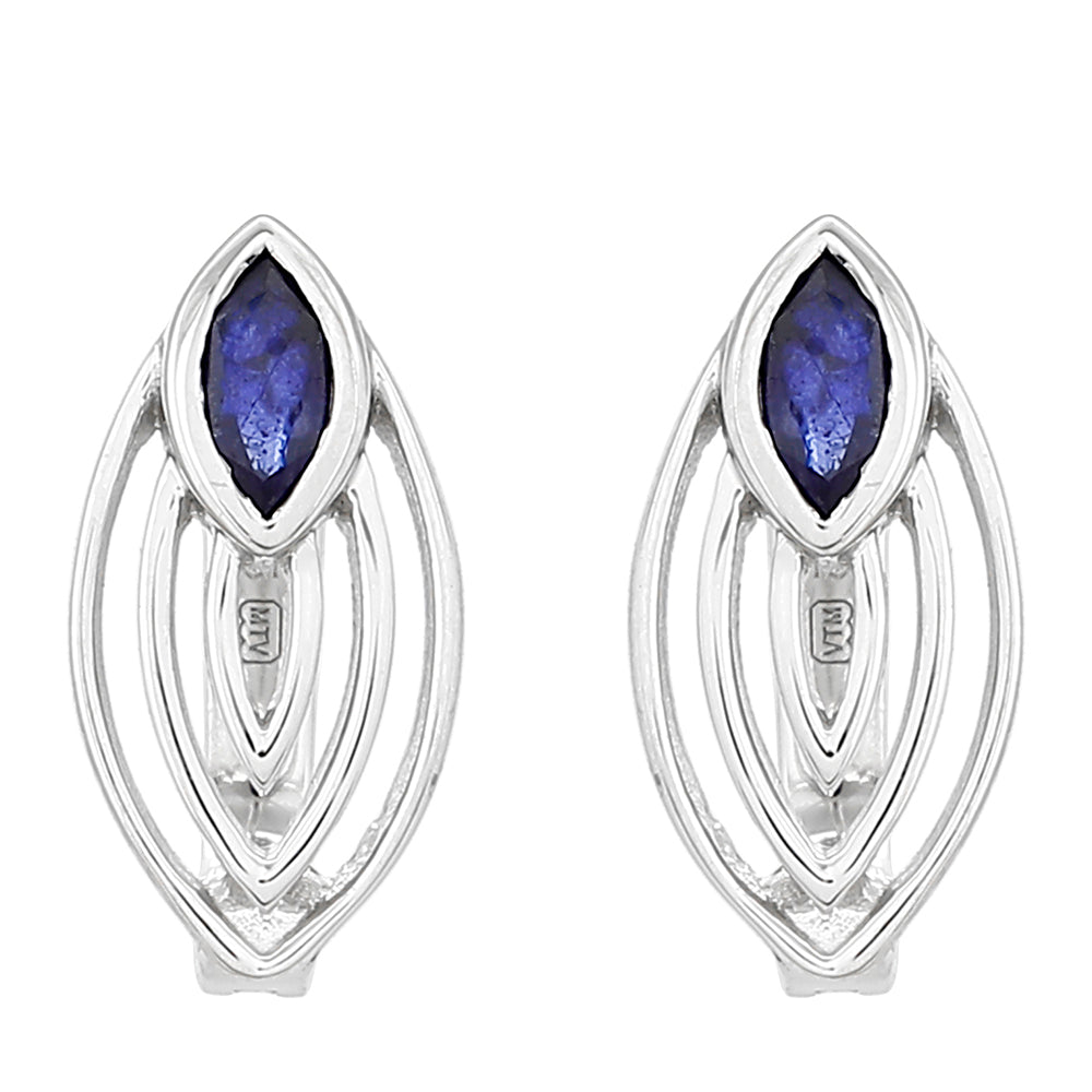 Silberohrringe mit Thai Saphir 1 