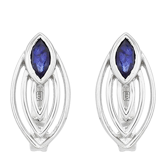 Silberohrringe mit Thai Saphir