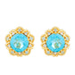 Goldplattierte Silberohrringe mit Paraiba Quarz und blauem Liberty Topas