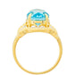 Goldplattierter Silberring mit Paraiba Quarz und weißem Topas