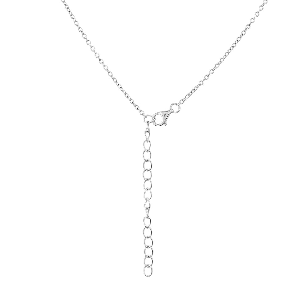 Silberhalskette mit Thai Saphir und weißem Topas 2 