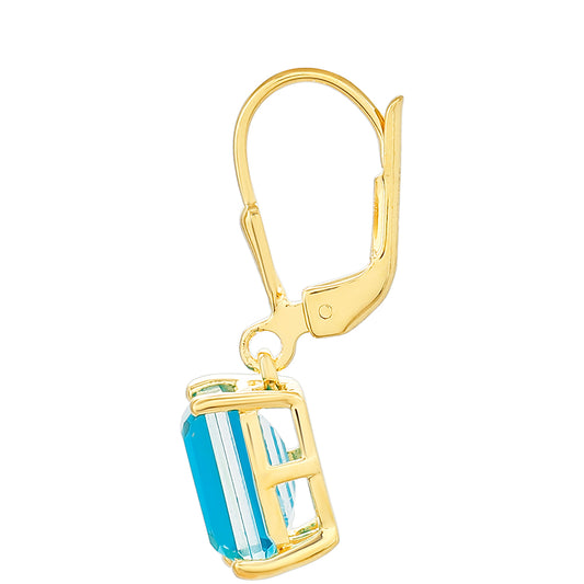 Goldplattierte Silberohrringe mit Paraiba Quarz