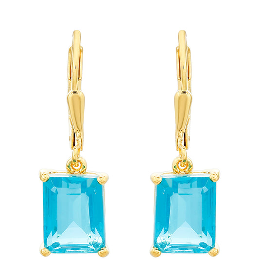 Goldplattierte Silberohrringe mit Paraiba Quarz