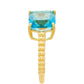 Goldplattierter Silberring mit Paraiba Quarz