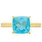 Goldplattierter Silberring mit Paraiba Quarz