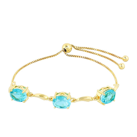 Goldplattiertes Silberarmband mit Paraiba Quarz