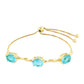 Goldplattiertes Silberarmband mit Paraiba Quarz