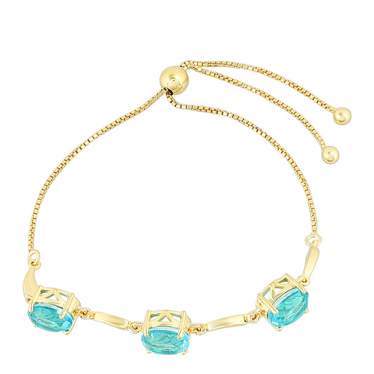 Goldplattiertes Silberarmband mit Paraiba Quarz