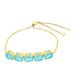 Goldplattiertes Silberarmband mit Paraiba Quarz