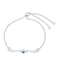 Silberarmband mit Thai Saphir und weißem Topas