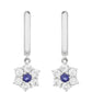 Silberohrringe mit Thai Saphir und weißem Topas
