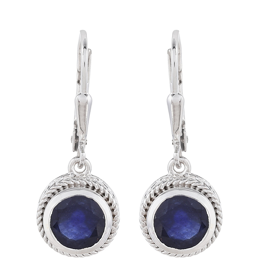 Silberohrringe mit Thai Saphir 1 