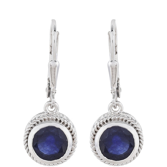 Silberohrringe mit Thai Saphir