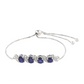 Silberarmband mit Thai Saphir und weißem Topas