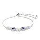 Silberarmband mit Thai Saphir und weißem Topas