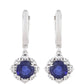 Silberohrringe mit Thai Saphir und weißem Topas