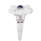 Silberring mit Thai Saphir und Kristallquarz