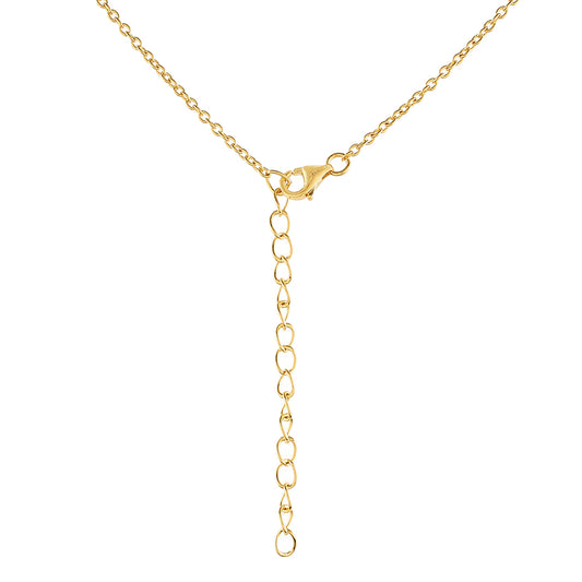 Goldplattierte Silberhalskette mit barocker Süßwasserzuchtperle und weißem Topas