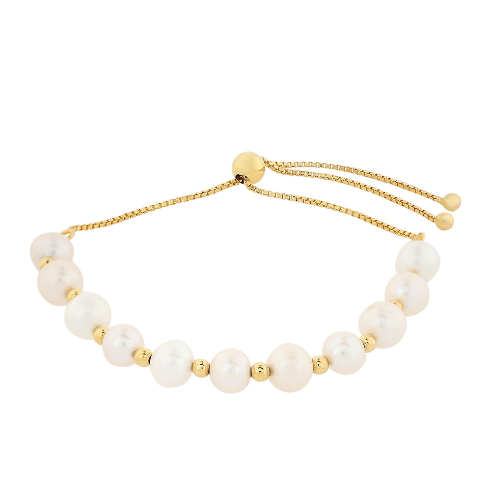 Goldplattiertes Silberarmband mit barocker Süßwasserzuchtperle 2 