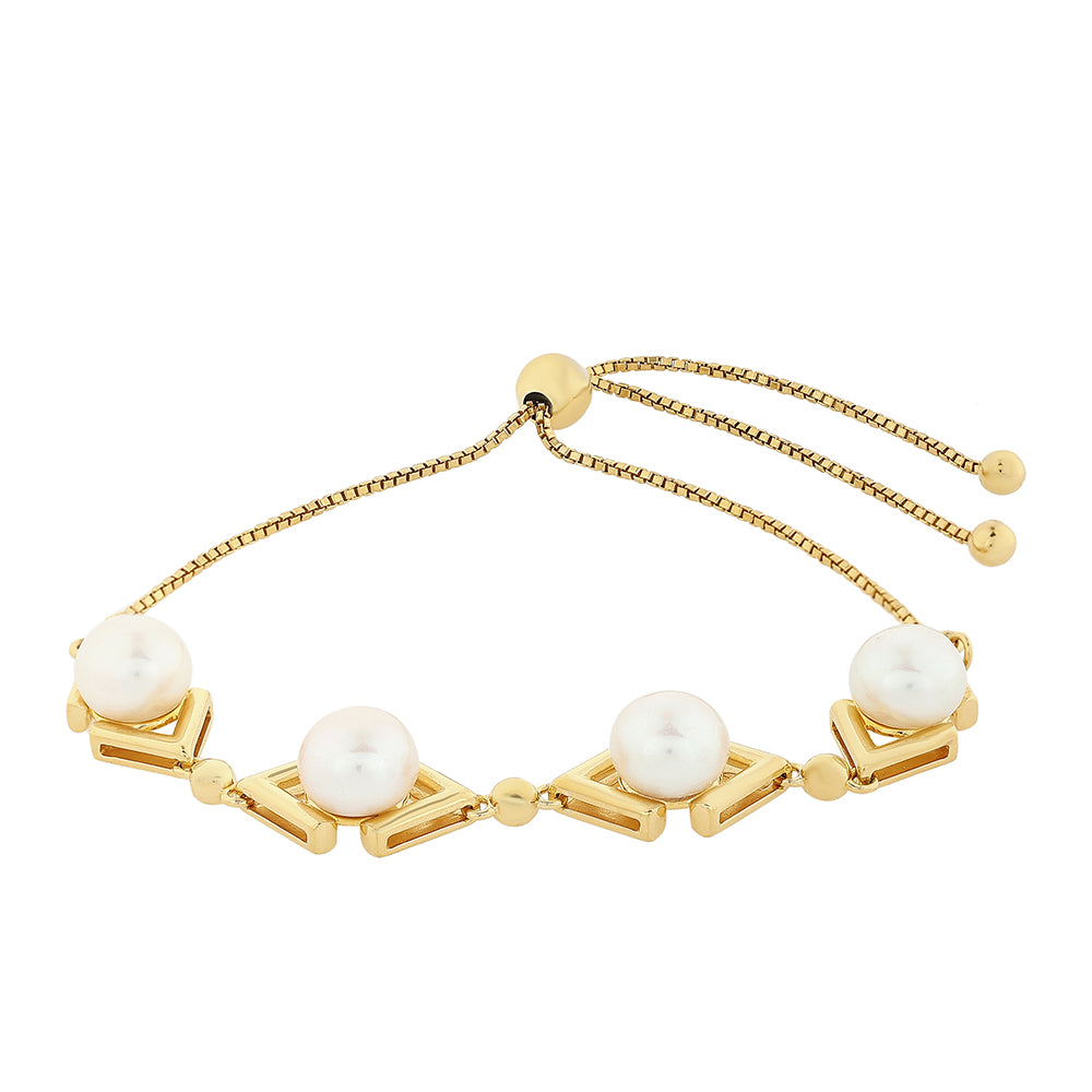 Goldplattiertes Silberarmband mit barocker Süßwasserzuchtperle