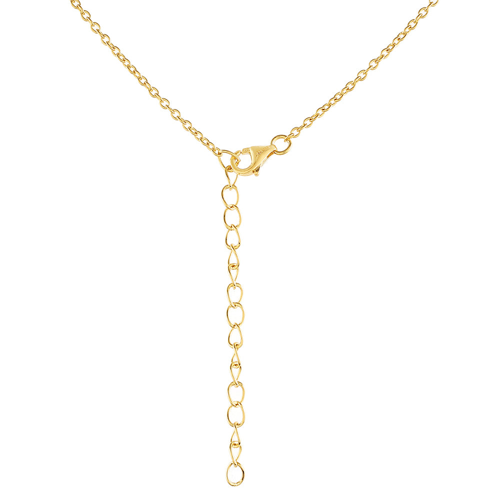 Goldplattierte Silberhalskette mit barocker Süßwasserzuchtperle und weißem Topas 2 