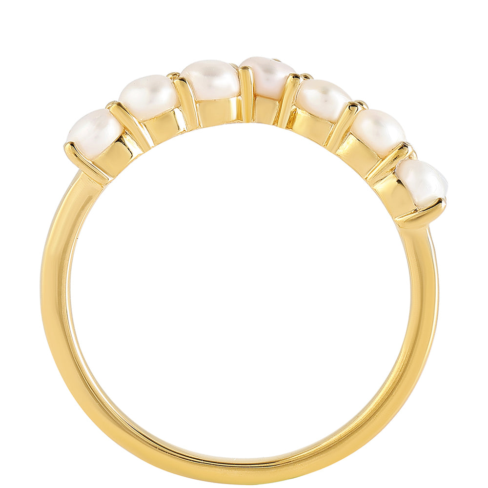 Goldplattierter Silberring mit barocker Süßwasserzuchtperle