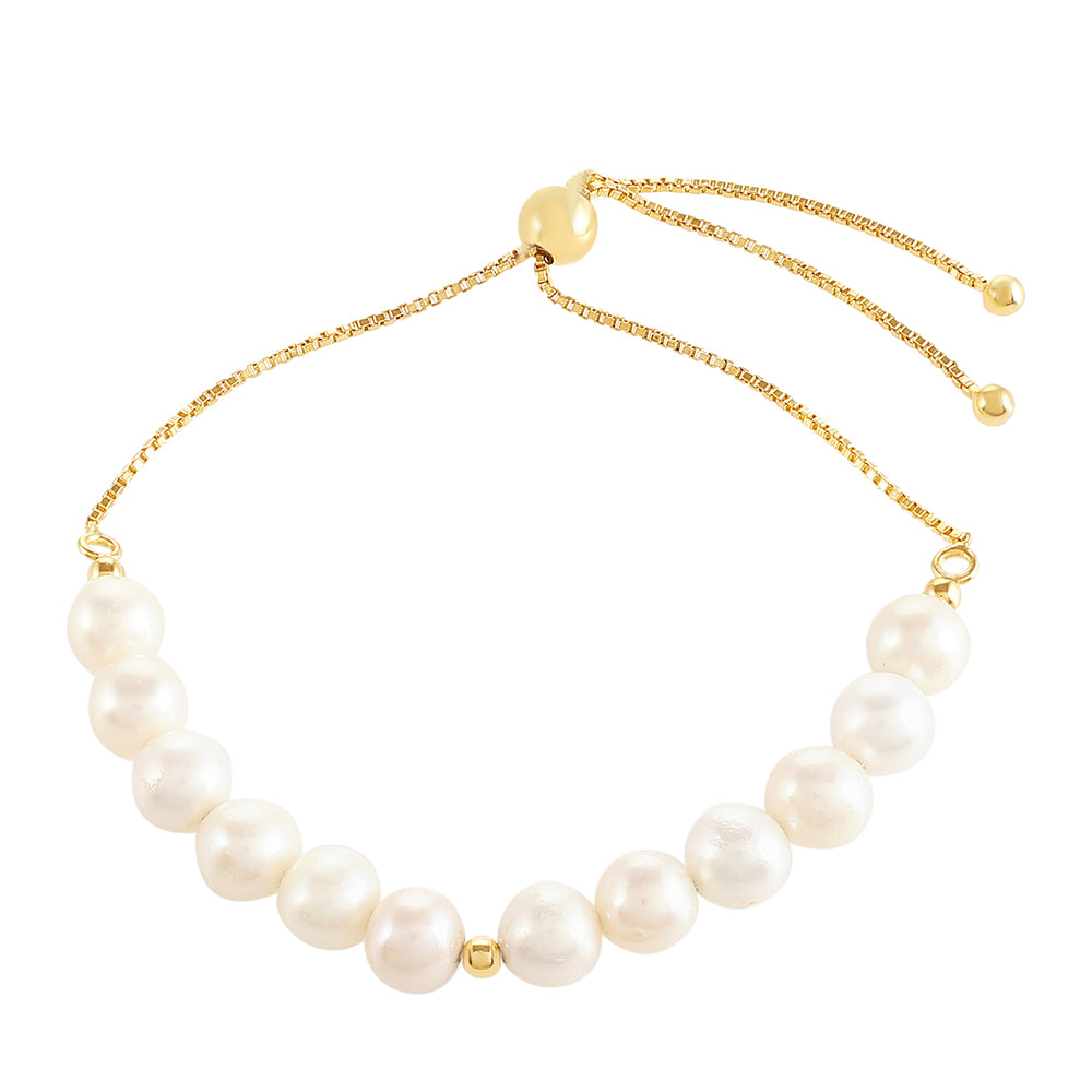 Goldplattiertes Silberarmband mit barocker Süßwasserzuchtperle 1 
