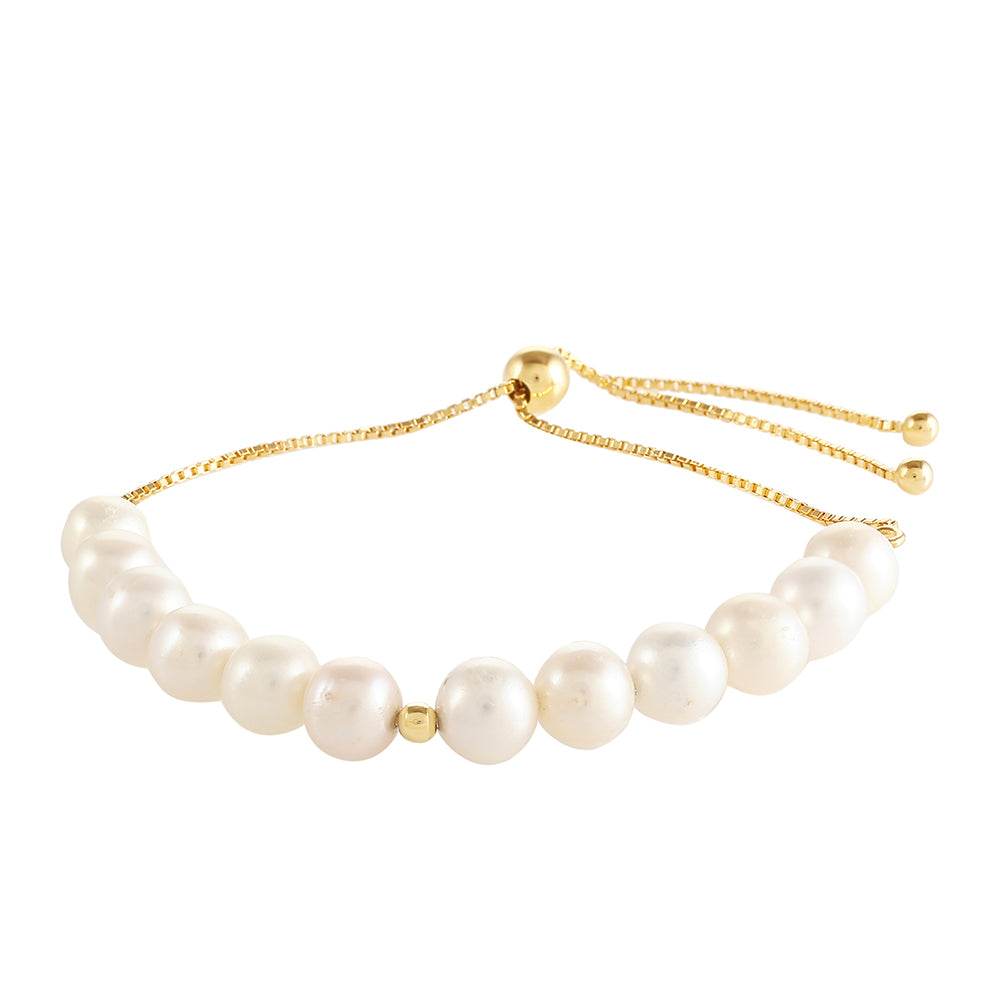 Goldplattiertes Silberarmband mit barocker Süßwasserzuchtperle 2 