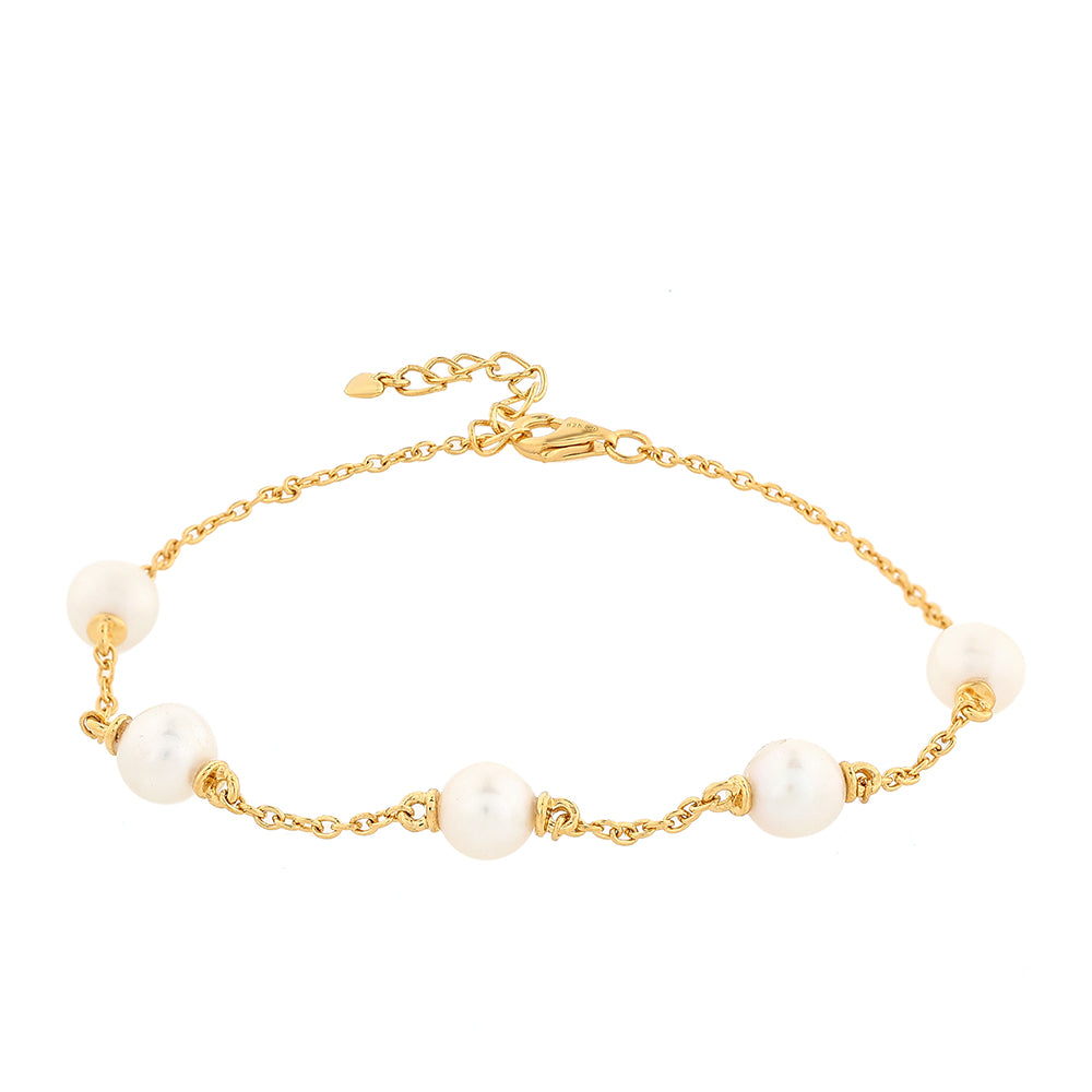 Goldplattiertes Silberarmband mit barocker Süßwasserzuchtperle 2 