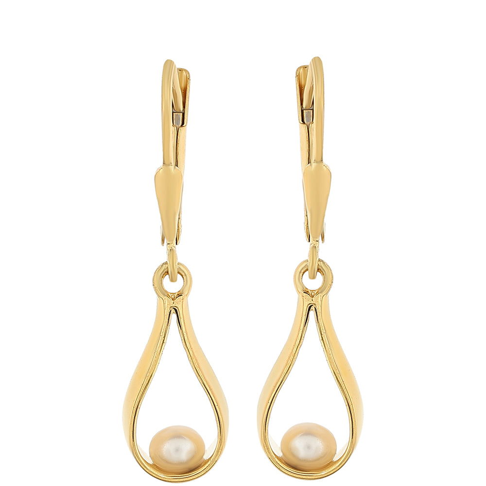 Goldplattierte Silberohrringe mit barocker Süßwasserzuchtperle 1 