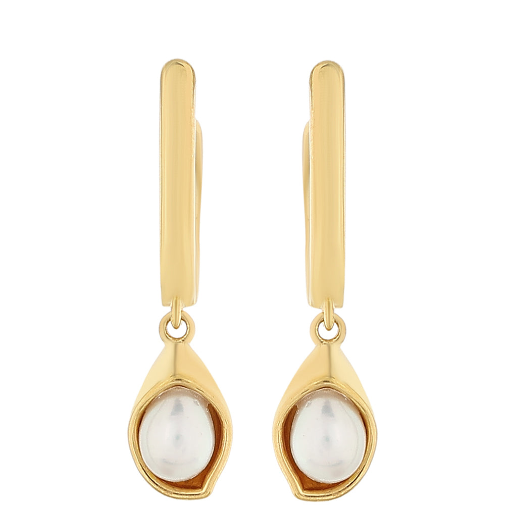Goldplattierte Silberohrringe mit barocker Süßwasserzuchtperle 1 