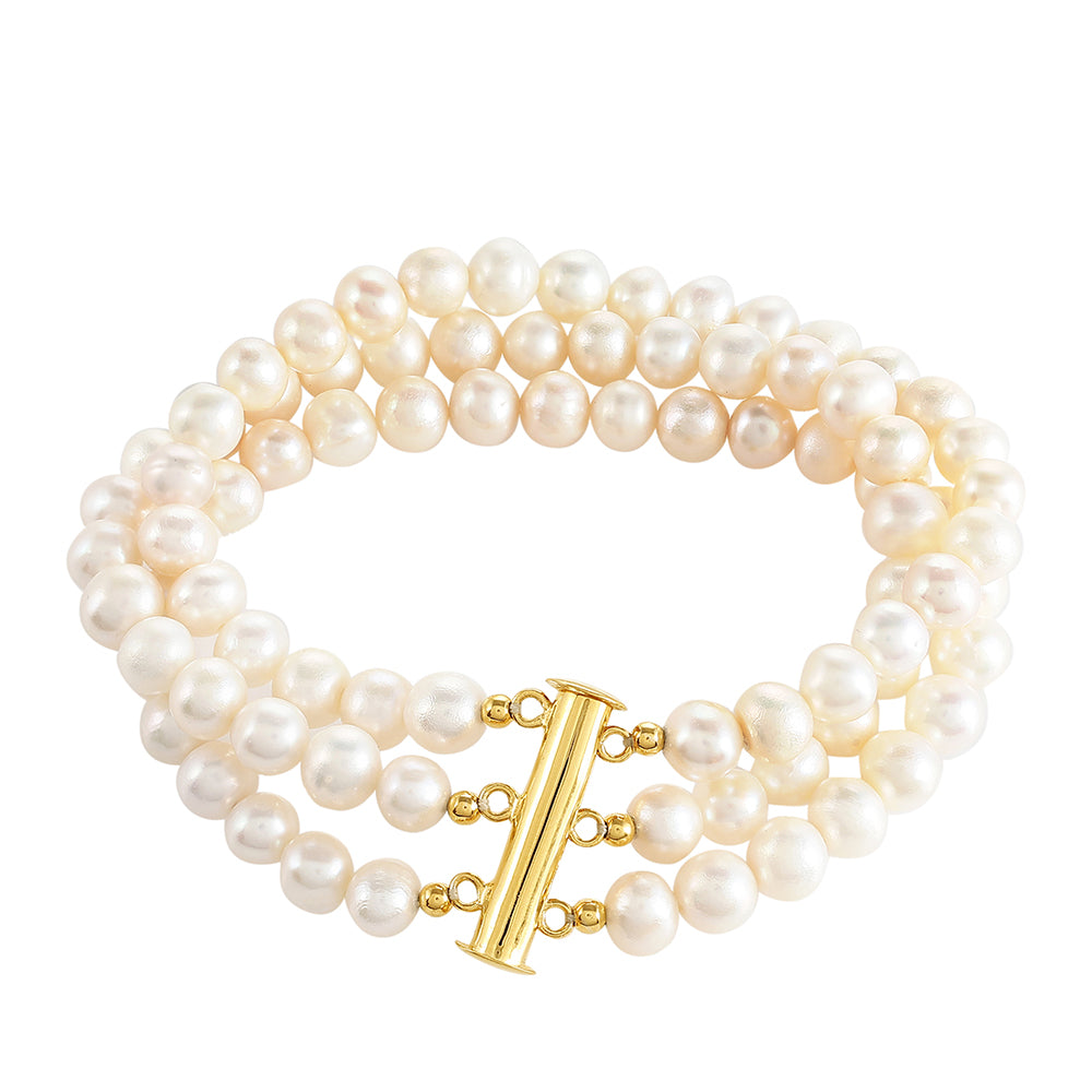 Goldplattiertes Silberarmband mit barocker Süßwasserzuchtperle 3 