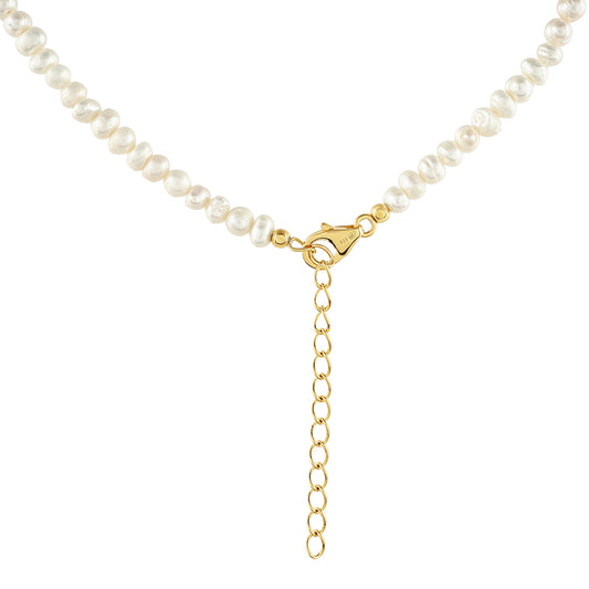 Goldplattierte Silberhalskette mit barocker Süßwasserzuchtperle