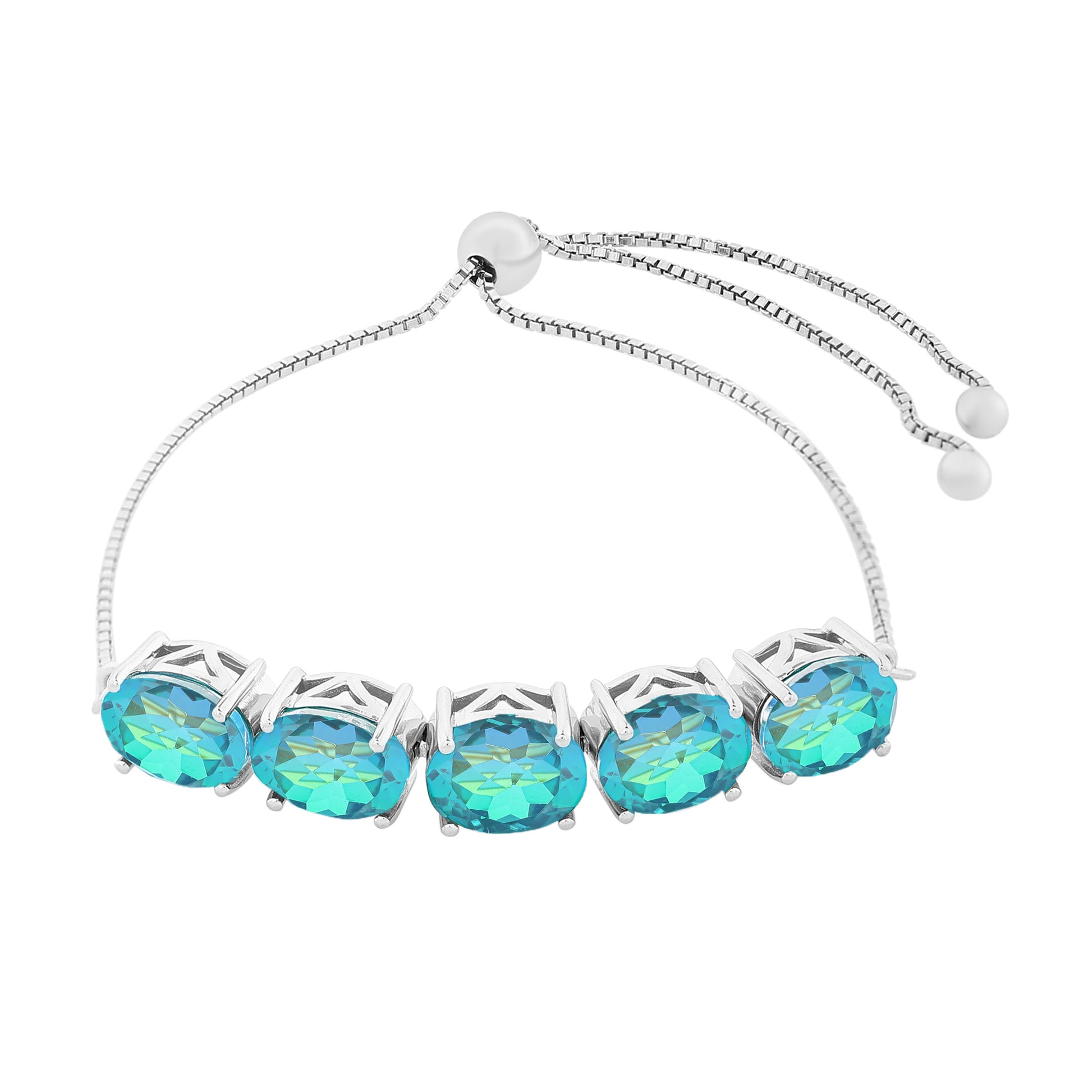 Silberarmband mit Pfauenquarz 4 