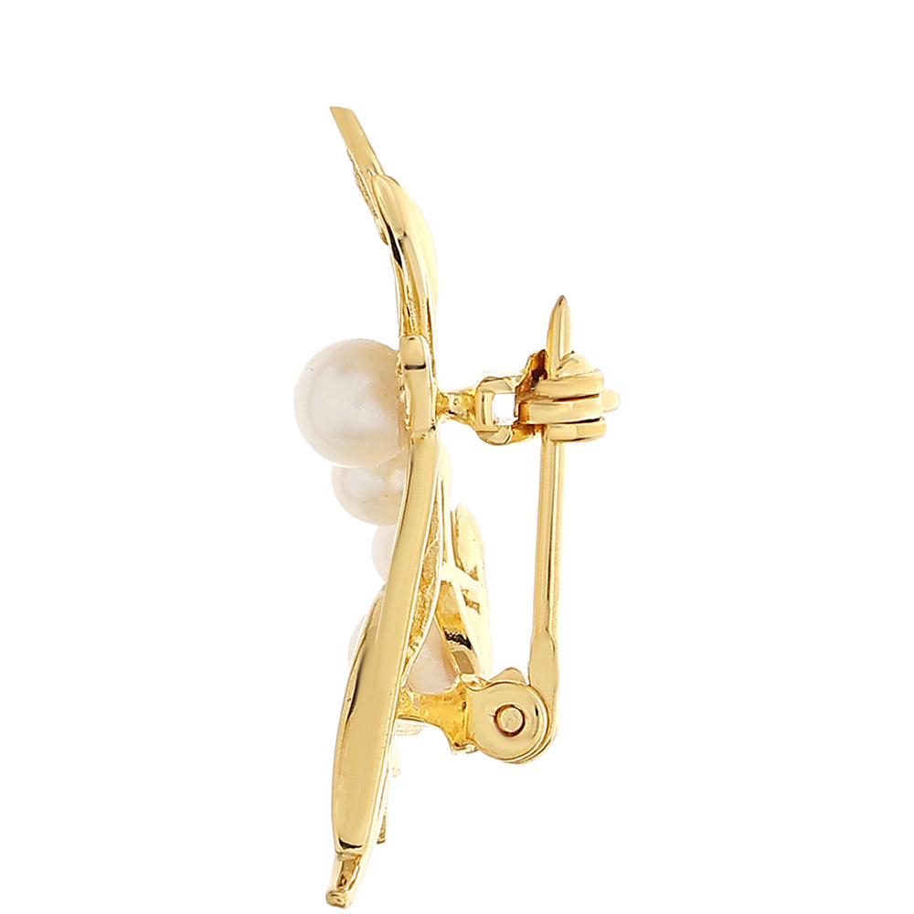 Goldplattierte Silberbrosche mit barocker Süßwasserzuchtperle 2 