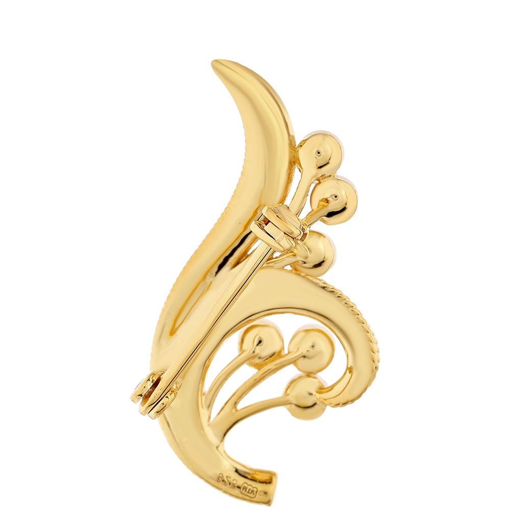 Goldplattierte Silberbrosche mit barocker Süßwasserzuchtperle 2 