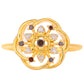 Goldplattierter Silberring mit rotem Diamant und weißem Diamant