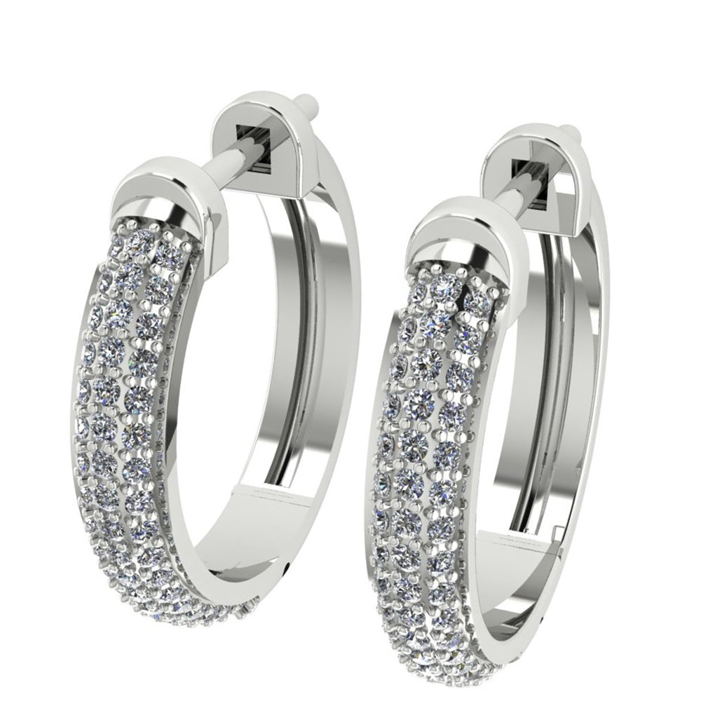 14 Kt Weißgoldohrringe mit weißem Diamant 2 