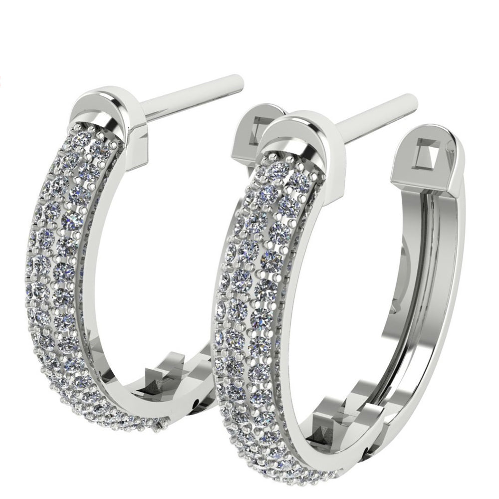 14 Kt Weißgoldohrringe mit weißem Diamant 1 