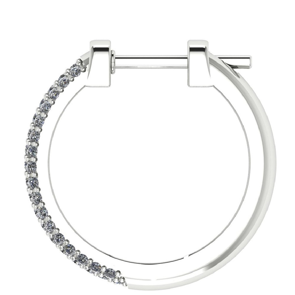 14 Kt Weißgoldohrringe mit weißem Diamant 4 