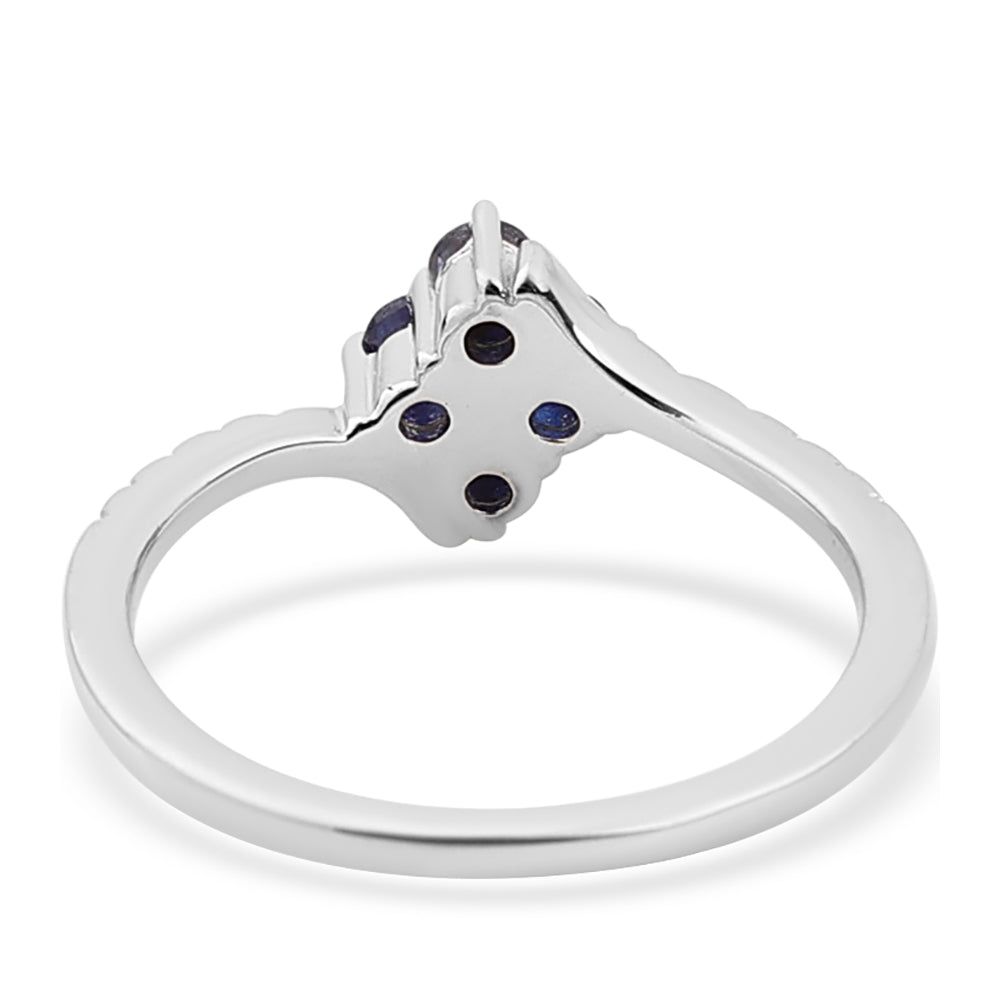 Silberring mit blauem Saphir 4 
