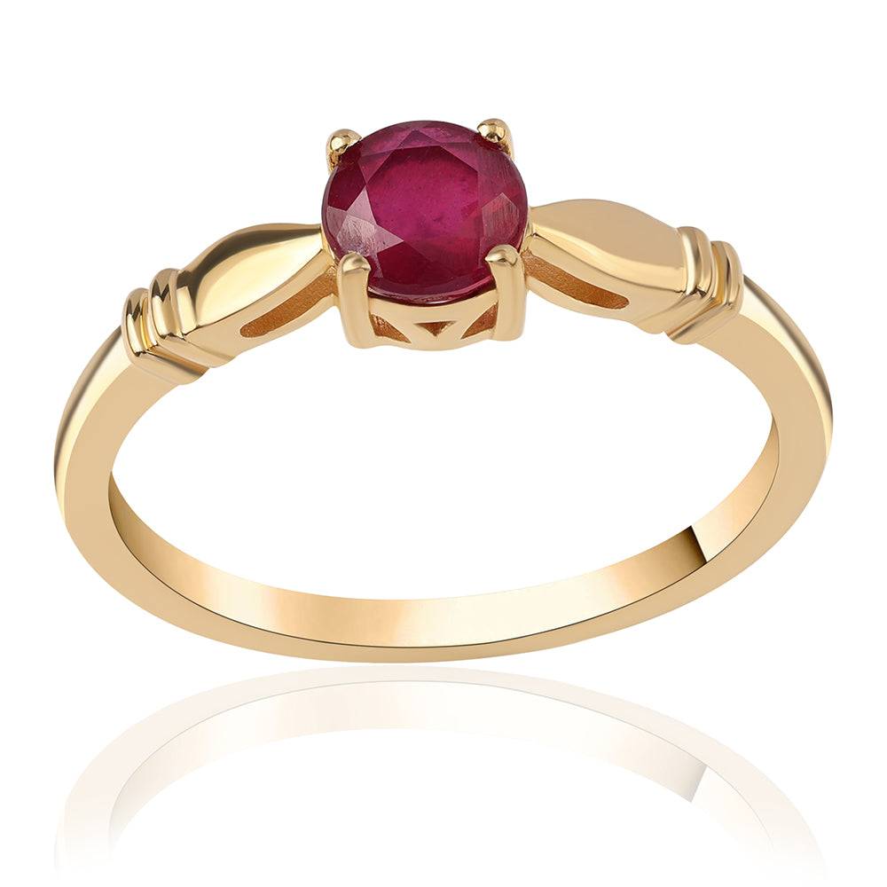 Goldplattierter Silberring mit Rubin aus Mosambik 1 