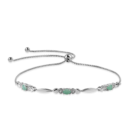 Silberarmband mit brasilianischem Smaragd und weißem Topas