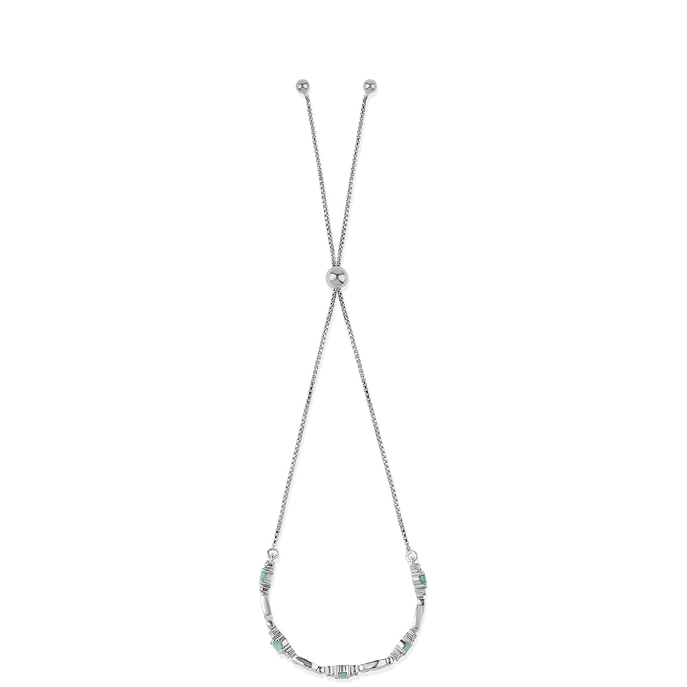 Silberarmband mit brasilianischem Smaragd und weißem Topas 2 