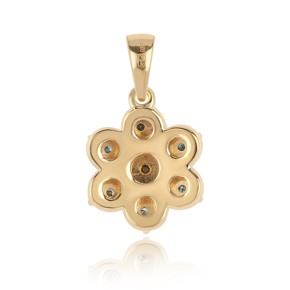 Goldplattierter Silberanhänger mit blauem Diamant 3 