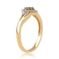 Goldplattierter Silberring mit blauem Diamant und weißem Diamant