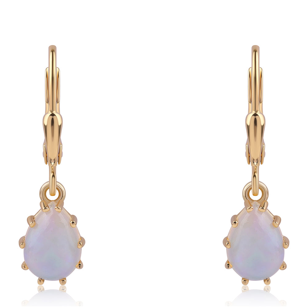 Goldplattierte Silberohrringe mit äthiopischem Opal aus Lega Dembi
