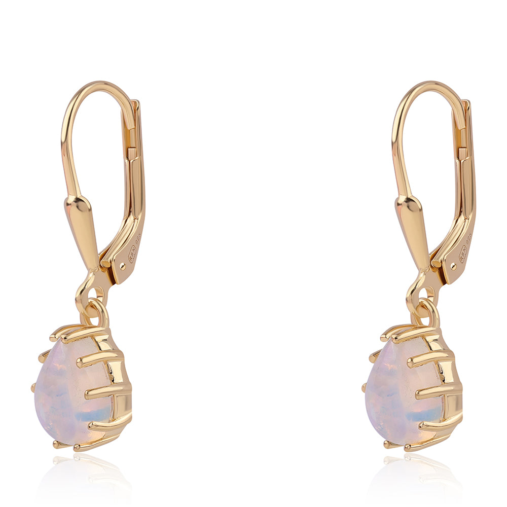 Goldplattierte Silberohrringe mit äthiopischem Opal aus Lega Dembi 2 