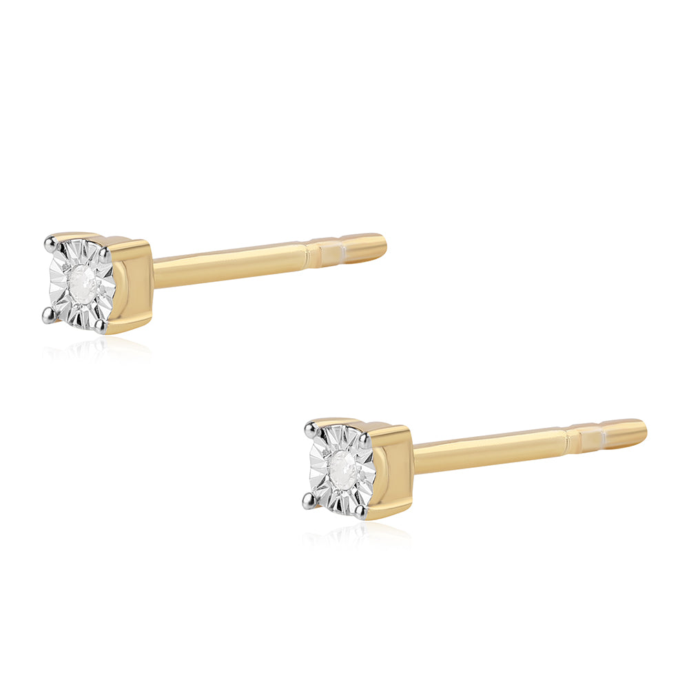 Goldplattierte Silberohrringe mit weißem Diamant 3 